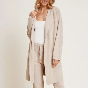 Barefoot Dreams CozyChic Ultra Lite Collarless Jacket Sweater Cardigan NWOT